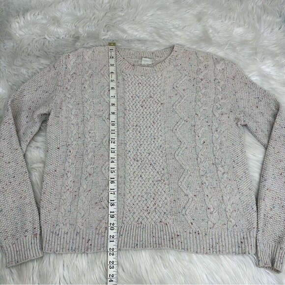 Urban Outfitters Cooperative Gray Confetti Cable‎ Knit Crew Neck Sweater M/C40 - Picture 12 of 14